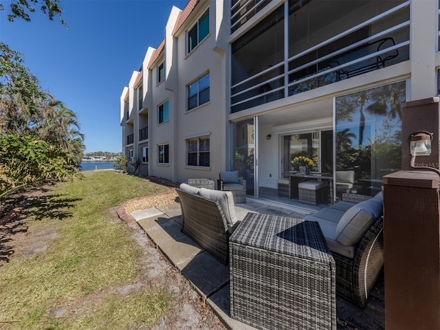 view of patio with an outdoor living space