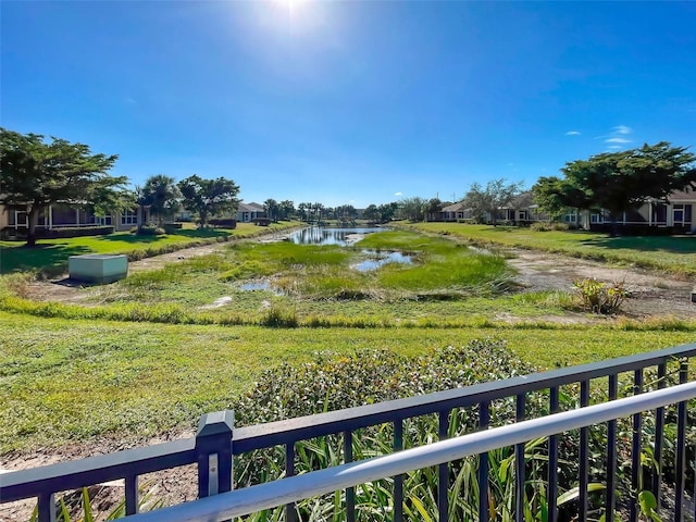 view of yard featuring a water view