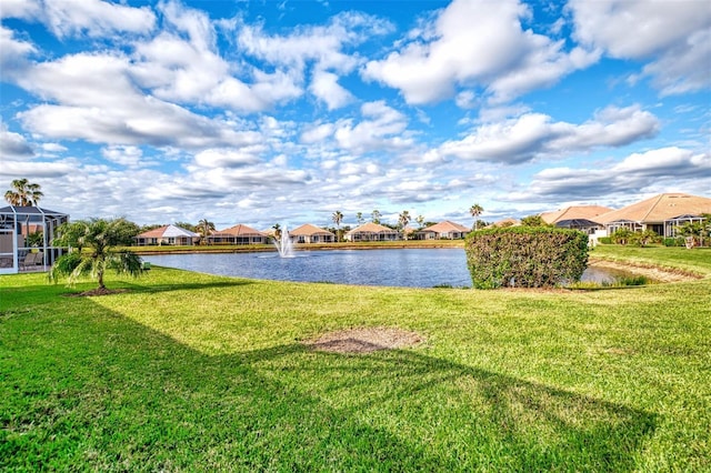 view of yard featuring a water view