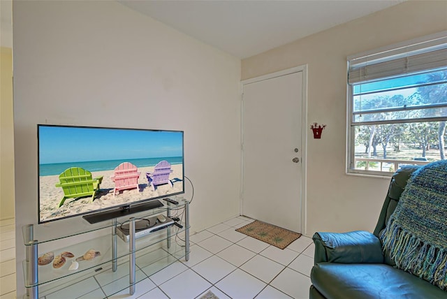 view of tiled living room