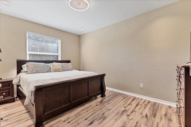 bedroom featuring light hardwood / wood-style flooring