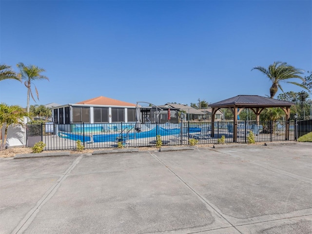 view of swimming pool featuring a patio