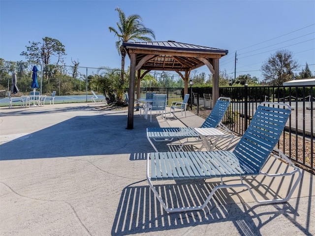 view of patio / terrace with a gazebo