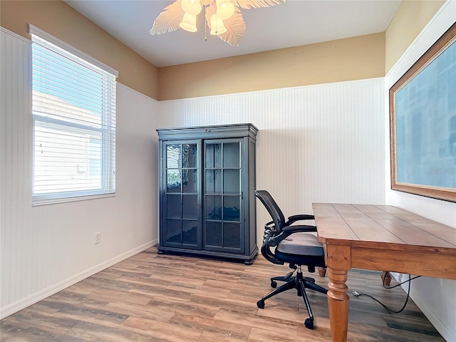 5255 Athens Way, Venice, FL 34293 - office area featuring wood finished floors and ceiling fan