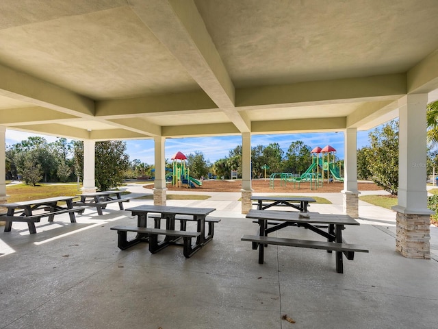 view of community featuring a playground