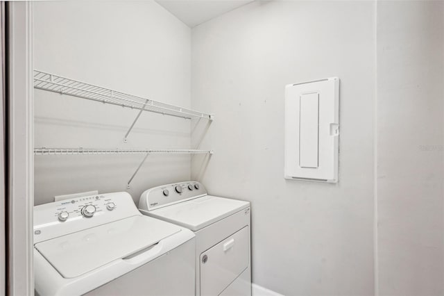 2572 Daisy Dr, North Port, FL 34289 - washroom featuring independent washer and dryer and electric panel