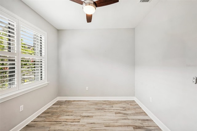 2572 Daisy Dr, North Port, FL 34289 - spare room with ceiling fan and light wood-style flooring