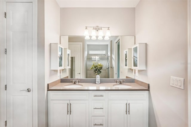 2572 Daisy Dr, North Port, FL 34289 - bathroom featuring double vanity and a stall shower