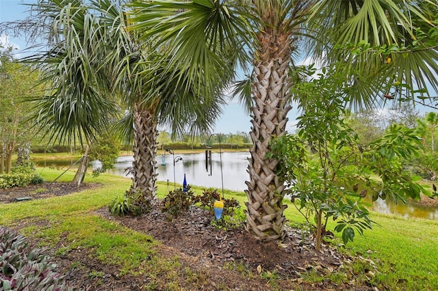 view of yard featuring a water view