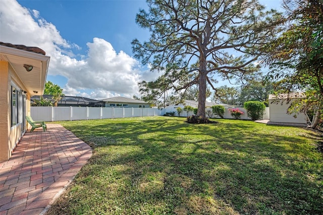 view of yard featuring a patio area