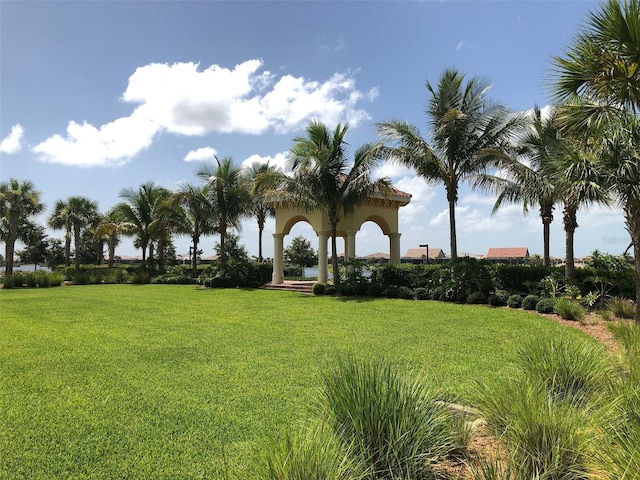 view of yard with a gazebo