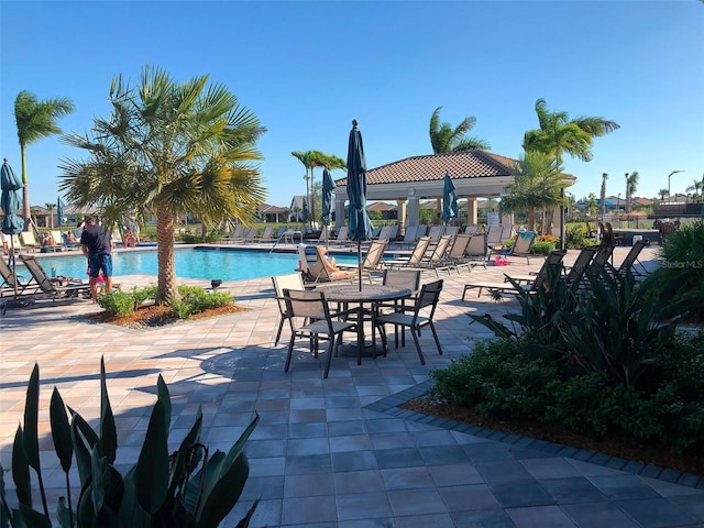 view of pool featuring a patio area