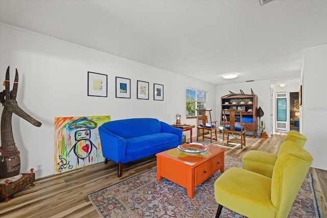 living room featuring hardwood / wood-style floors