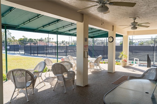 view of patio with ceiling fan