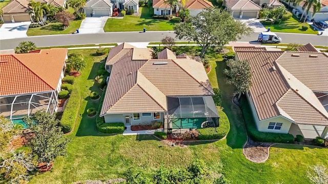 aerial view with a residential view