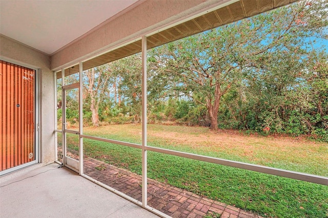 view of unfurnished sunroom