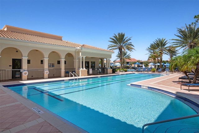 view of pool with a patio