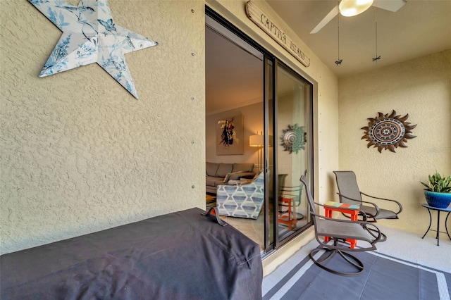 bedroom with a closet and ceiling fan