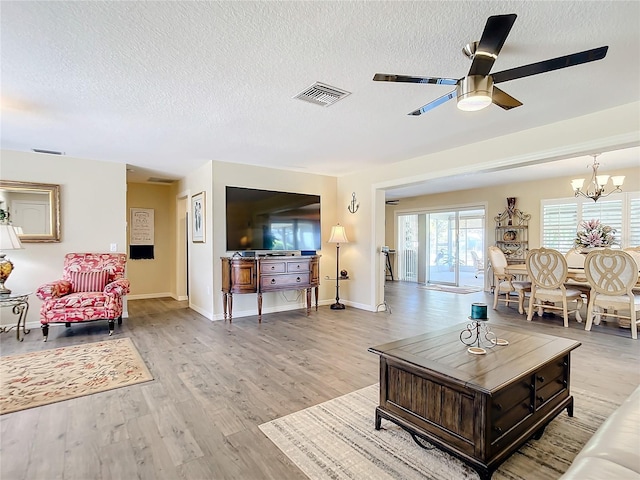 4 Windsor Dr, Englewood, FL 34223 - living room with a textured ceiling, wood finished floors, and visible vents