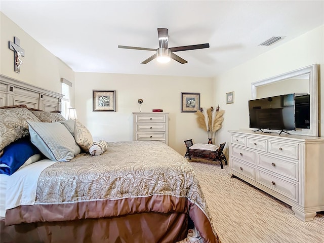 4 Windsor Dr, Englewood, FL 34223 - bedroom featuring carpet flooring, a ceiling fan, and visible vents