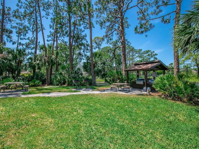 view of yard featuring a gazebo