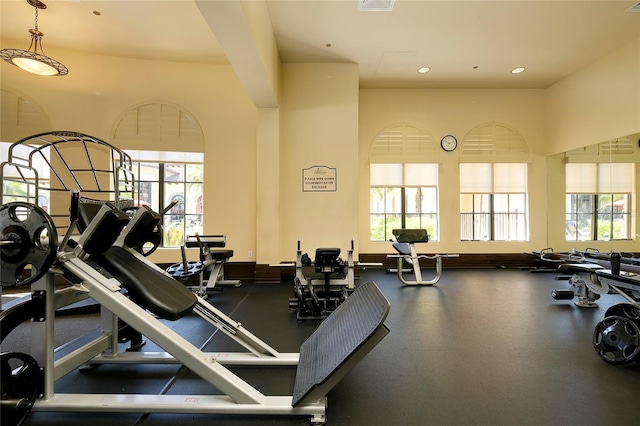 exercise room featuring plenty of natural light