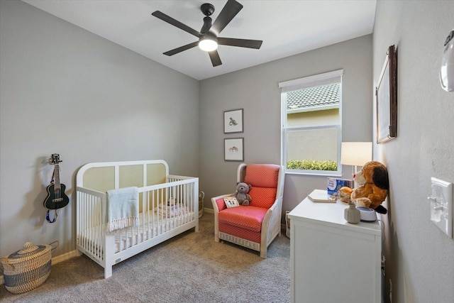 2049 Mesic Hammock Way, Venice, FL 34292 - carpeted bedroom with a nursery area and ceiling fan
