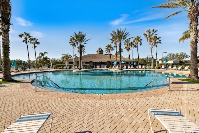 view of pool featuring a patio area