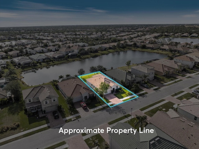 2049 Mesic Hammock Way, Venice, FL 34292 - aerial view of residential area with a large body of water and property boundaries highlighted
