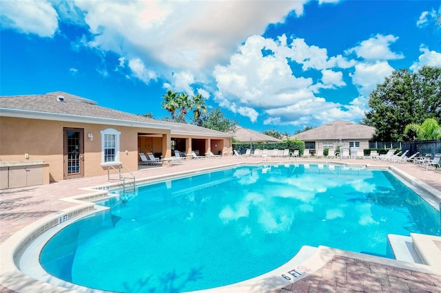 view of pool with a patio area