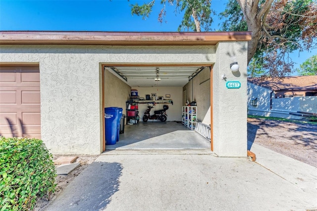 view of garage