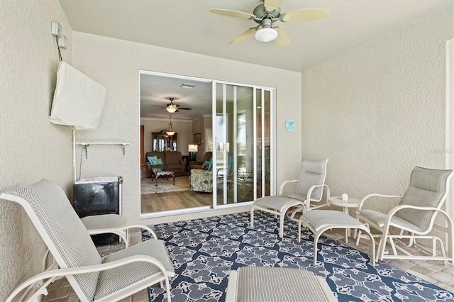 view of patio with ceiling fan