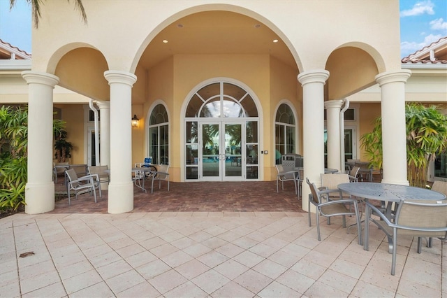 view of patio with french doors