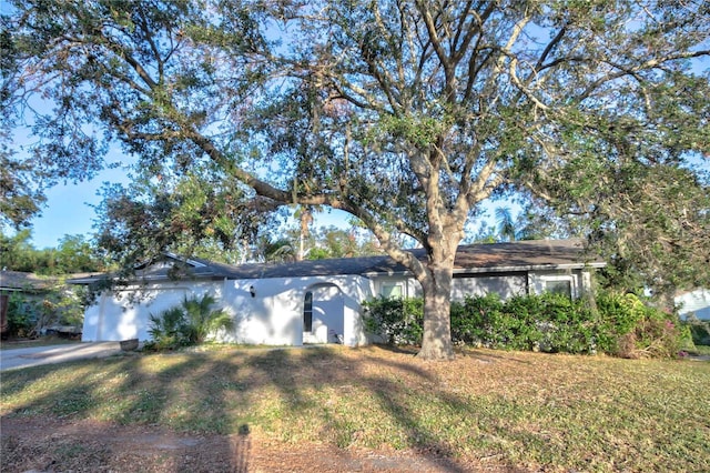 ranch-style house with a front yard