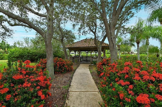 view of property's community with a gazebo