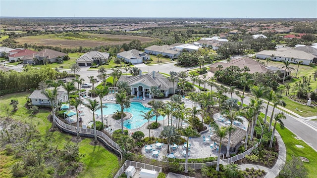 drone / aerial view featuring a residential view