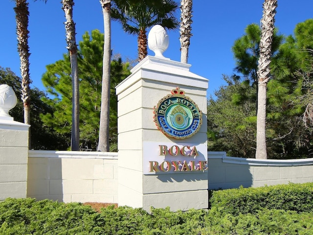 view of community sign