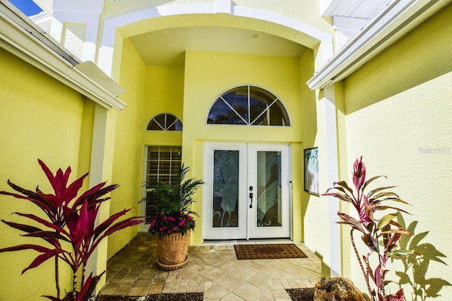 doorway to property with french doors