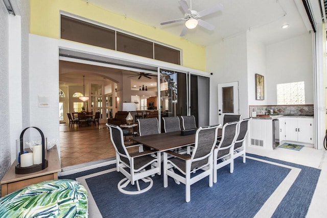 view of patio / terrace featuring ceiling fan