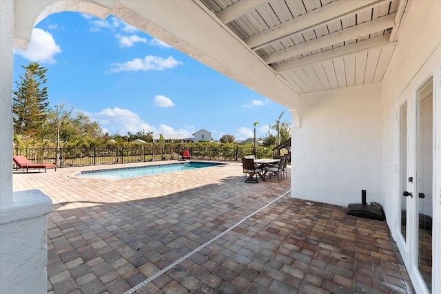 view of pool with a patio area