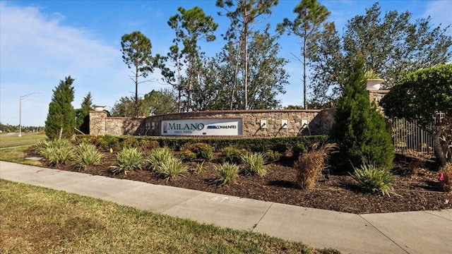 view of community sign