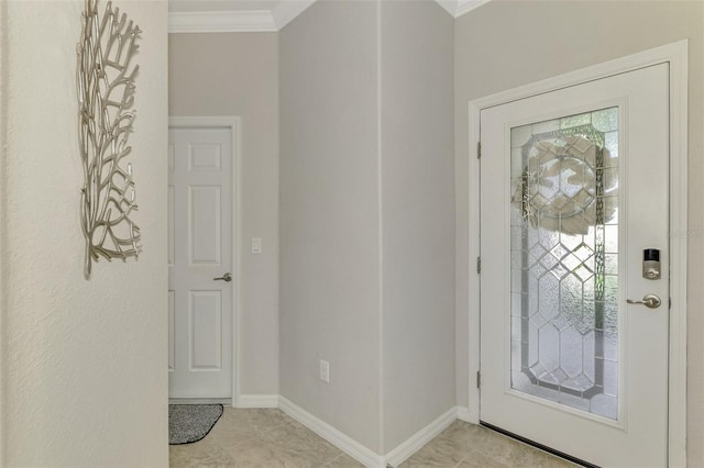 foyer with ornamental molding