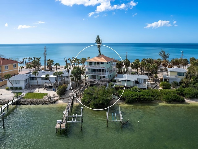 water view with a boat dock