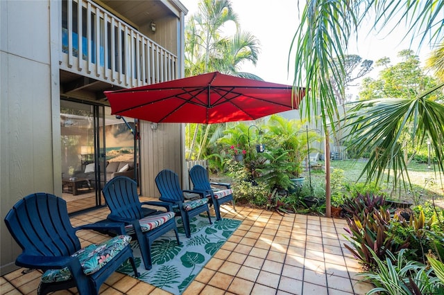 view of patio / terrace featuring a balcony