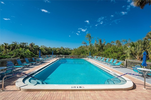 view of pool with a patio