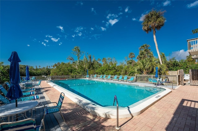 view of pool with a patio area