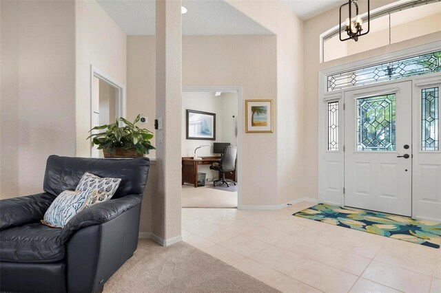 view of tiled foyer