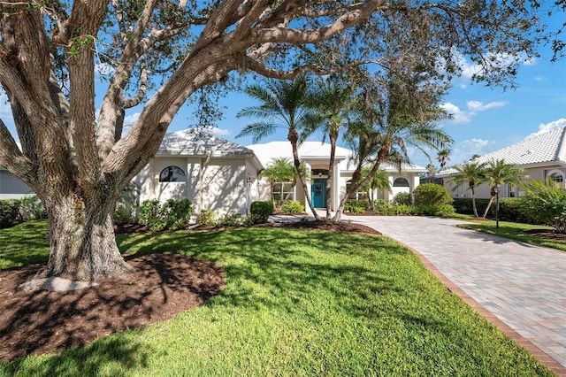 view of front facade featuring a front lawn