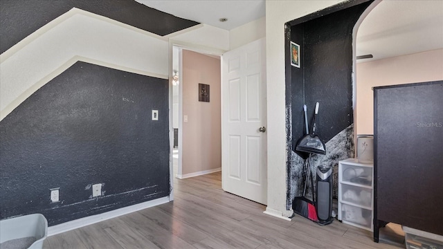 interior space with hardwood / wood-style floors