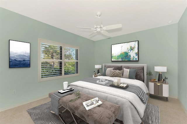 bedroom with ceiling fan